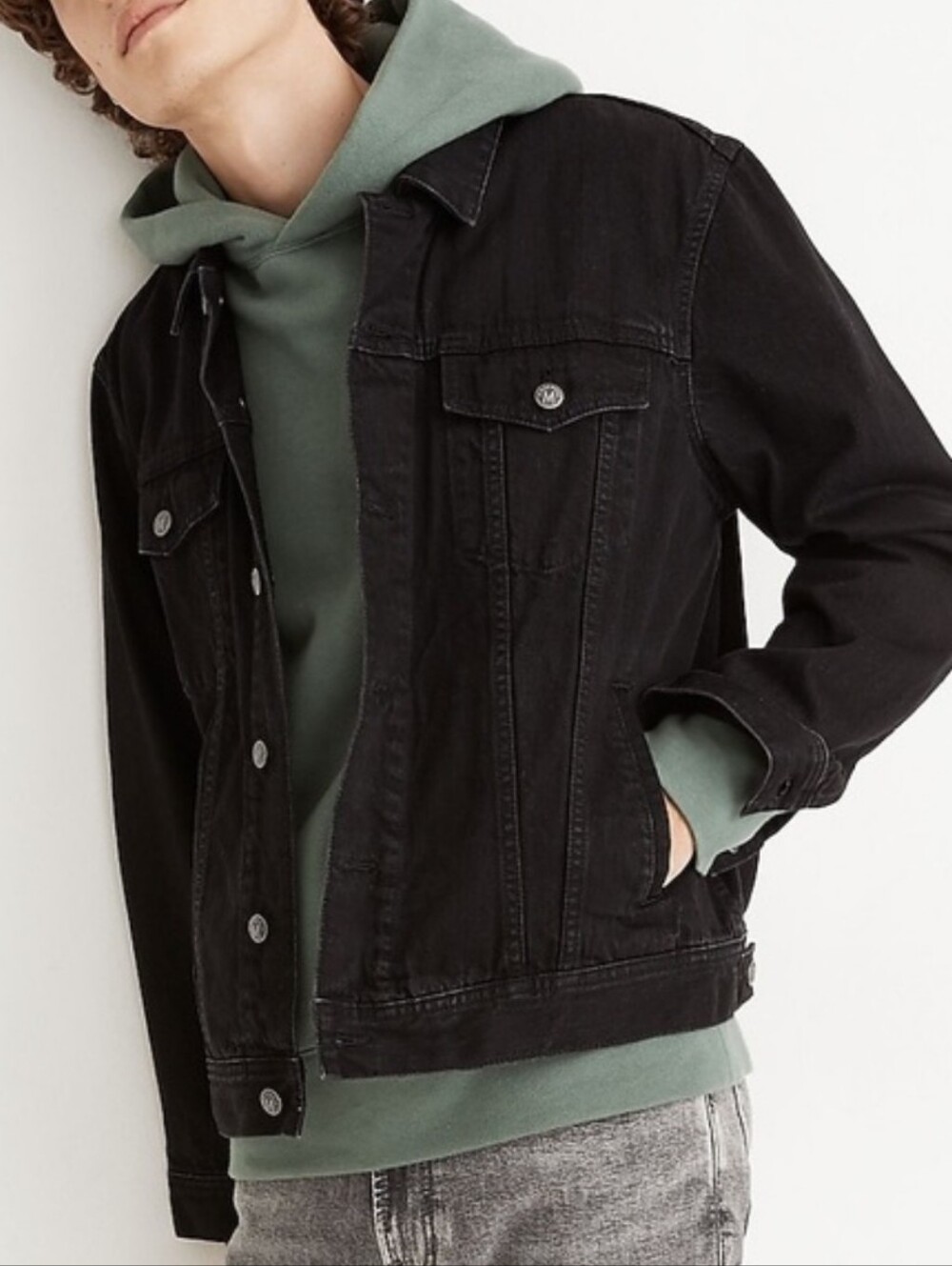 Madewell Men’s Classic Jean Jacket in Black Size M Trucker Streetwear